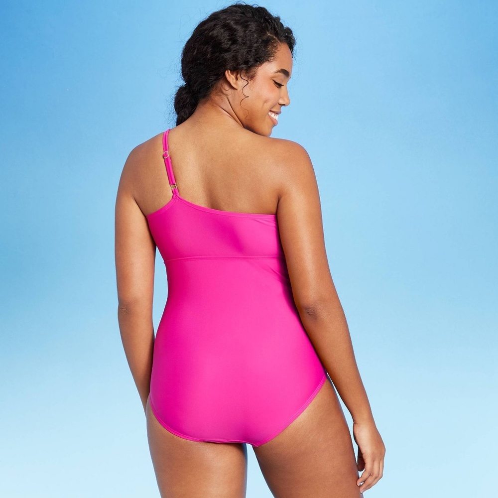 Kona Sol Scallop One Shoulder One Piece Swimsuit - Picture 4 of 7